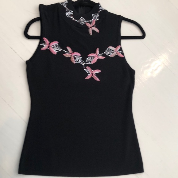 Leo Guy Black Sleeveless Top M/L - Picture 7 of 7